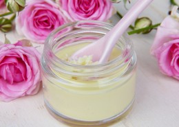 Skin care products in roses